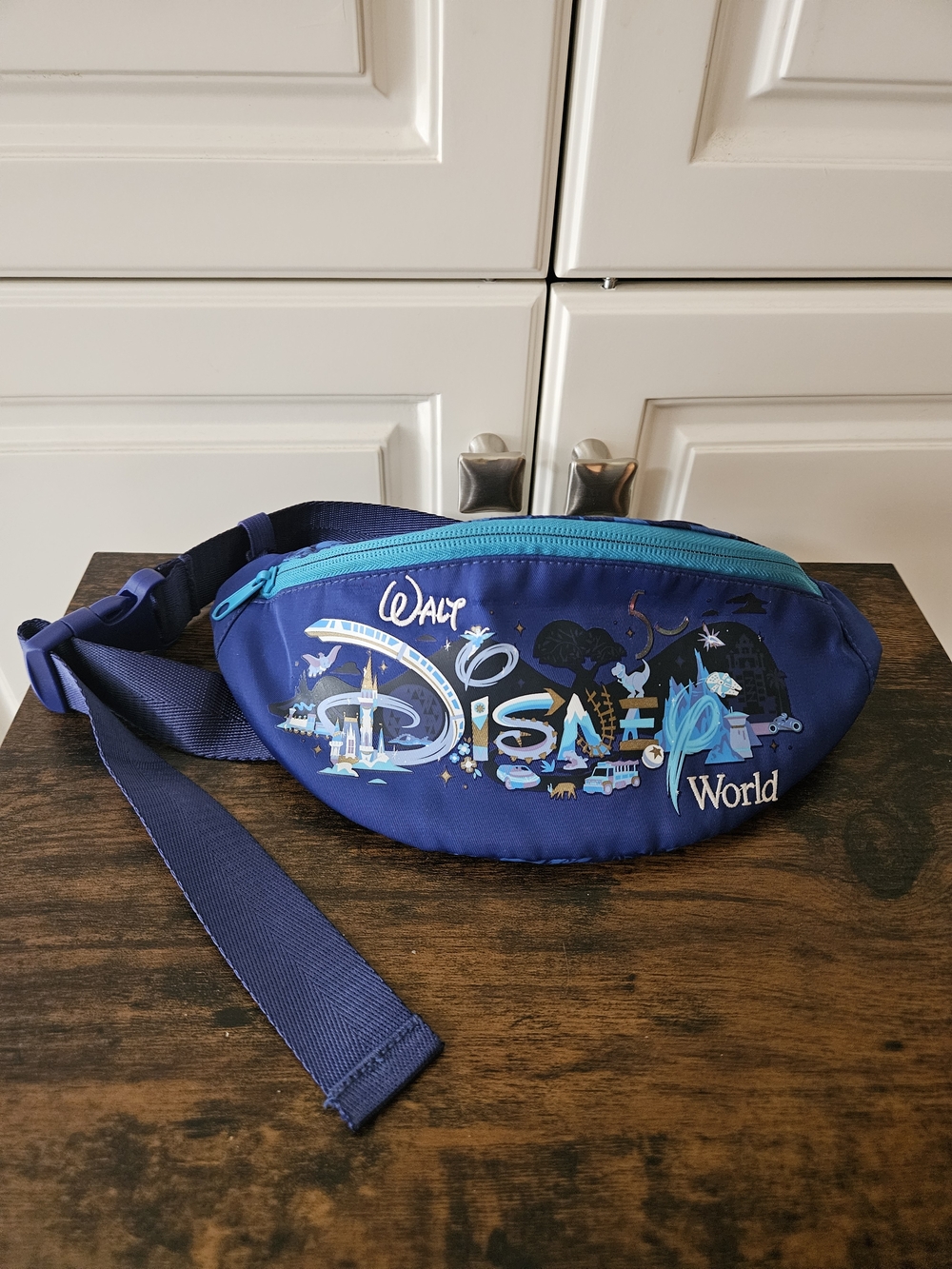 Walt Disney World 50th Anniversary Blue Graphic Fanny Pack Belt Bag